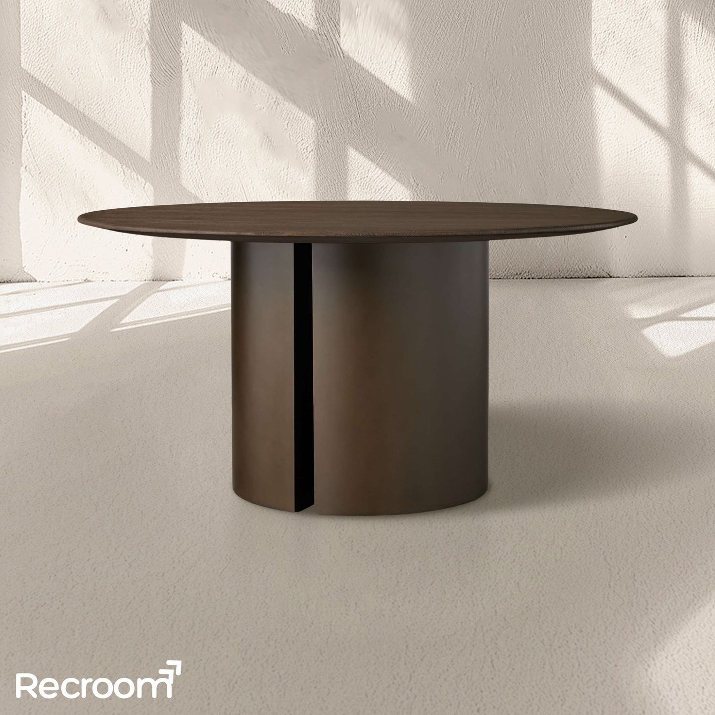 San Germani Round Wood Dining Table with Dauphine Base