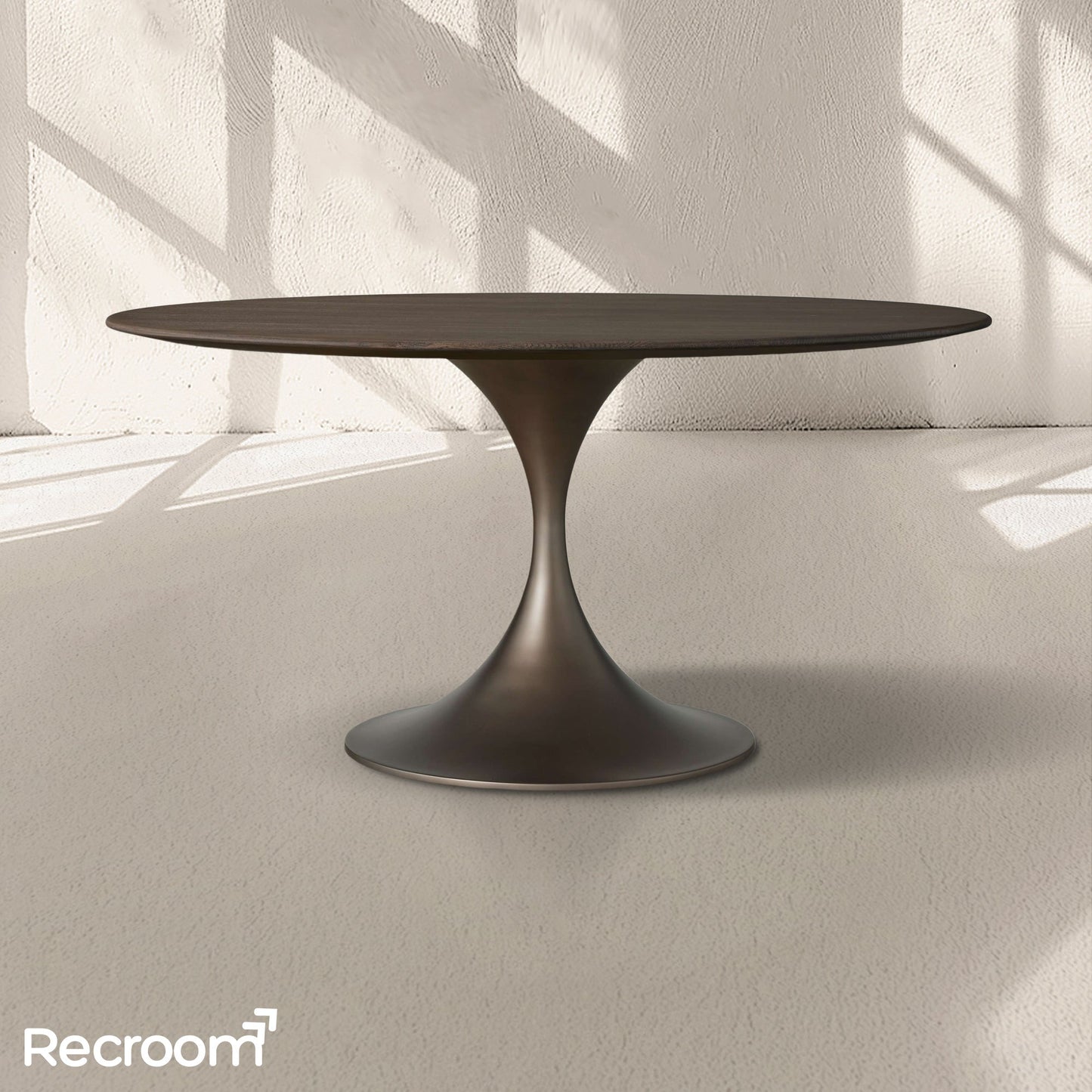 San Germani Round Wood Dining Table with Launette Base