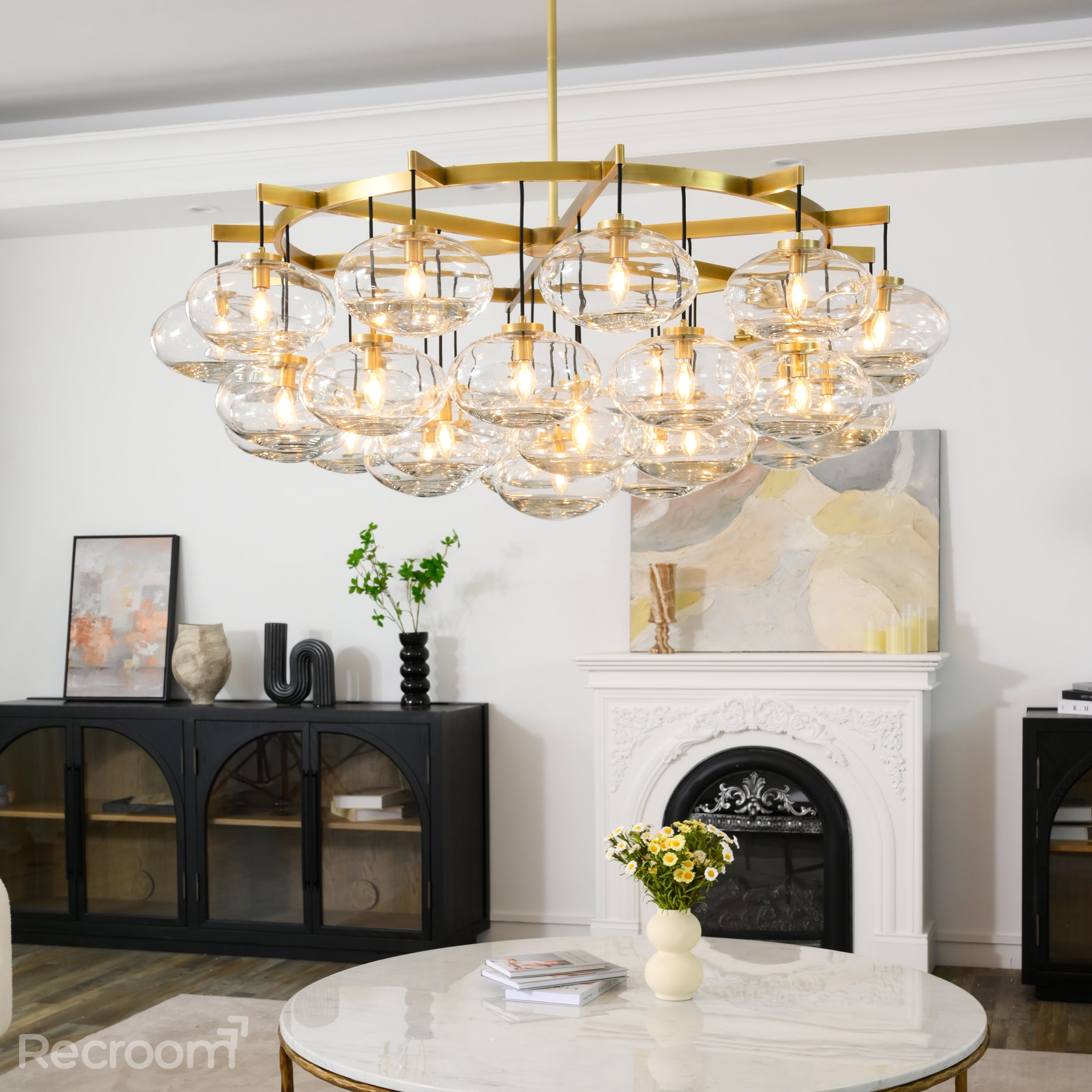 Cabretten Clear Glass Round Chandelier 60"