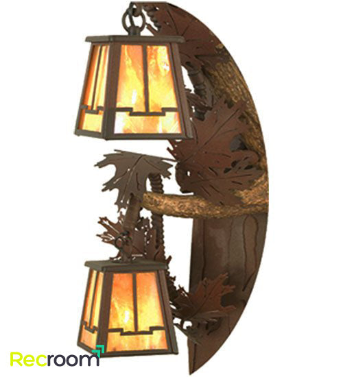 46" Wide Antlers Elk 3 Light Wall Sconces