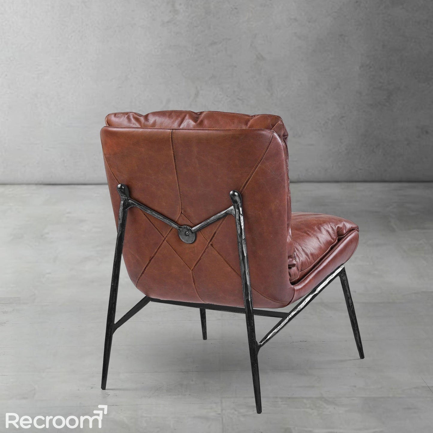 Thaddeo Vintage Leather Armrest Lounge Chair