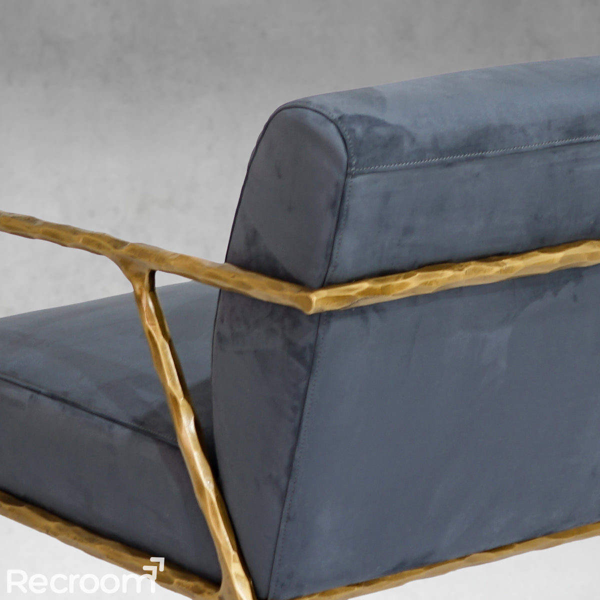 Thaddeo Retro Silver Iron Frame Track Armchair