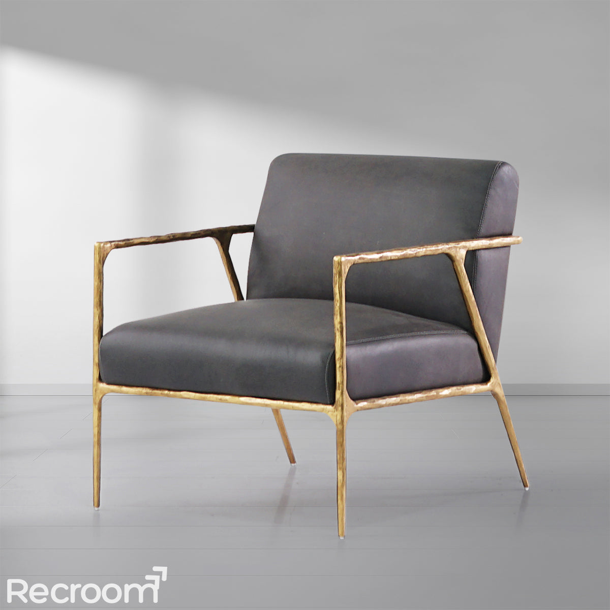 Thaddeo Retro Silver Iron Frame Track Armchair