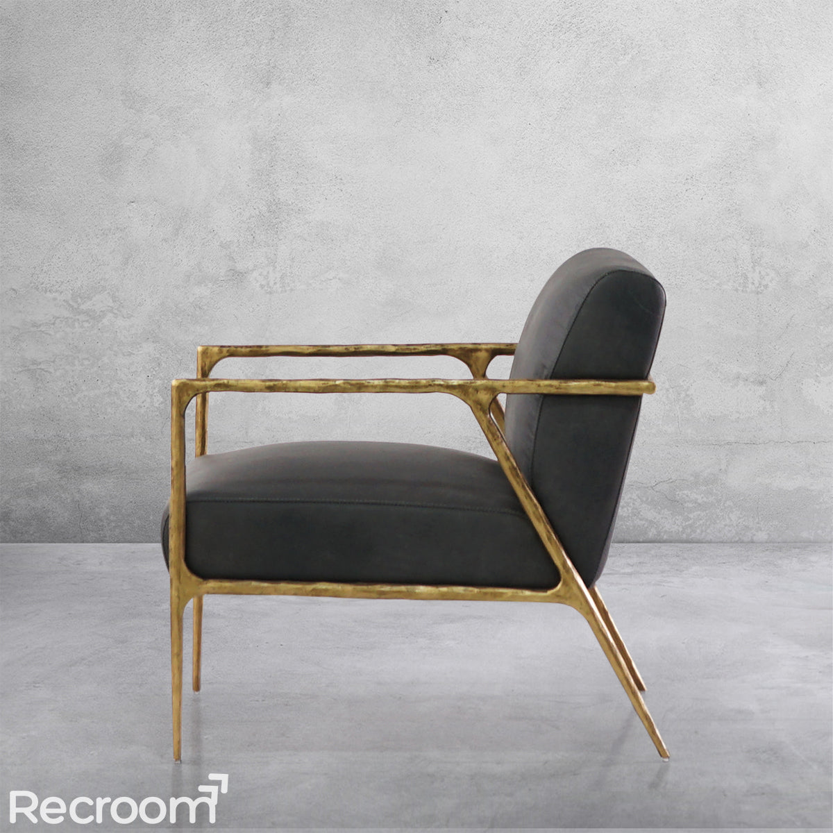 Thaddeo Retro Silver Iron Frame Track Armchair