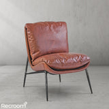 Thaddeo Vintage Leather Armrest Lounge Chair