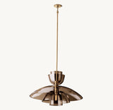 Bloomy Amber Glass Cloche Grand Pendant