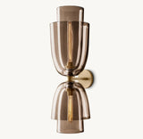 Bloomy Amber Glass Cloche Grand Sconce