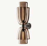 Bloomy Amber Glass Cloche Grand Sconce