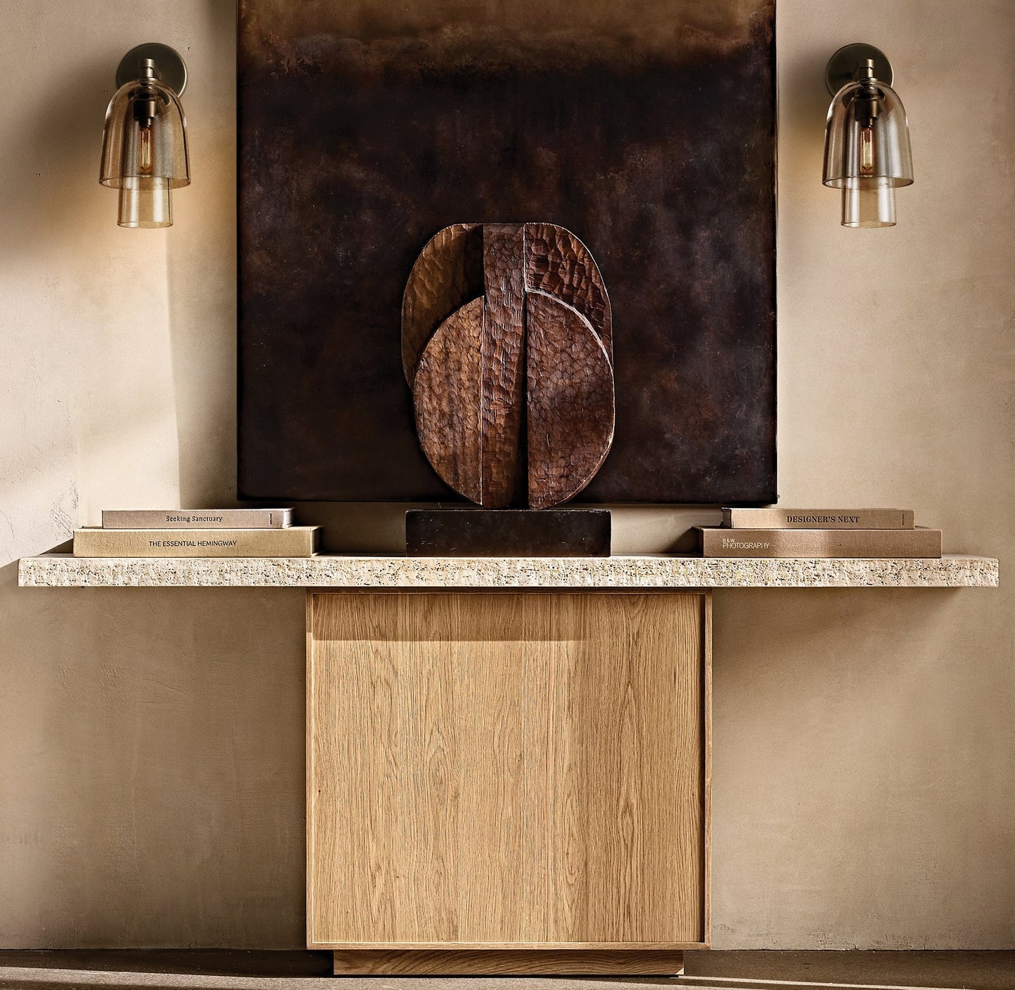 Bloomy Amber Glass Flute Sconce