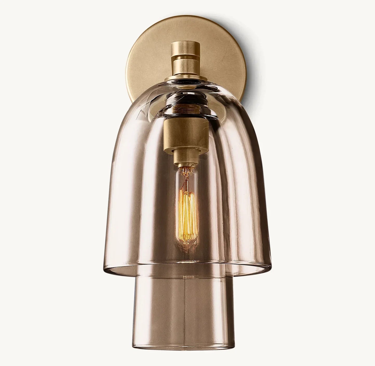 Bloomy Amber Glass Flute Sconce