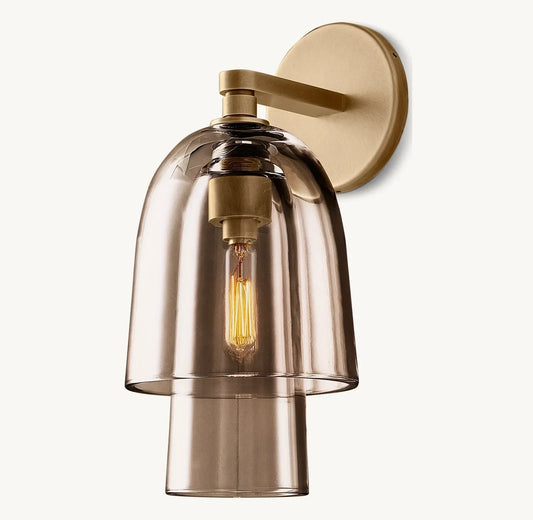 Bloomy Amber Glass Flute Sconce