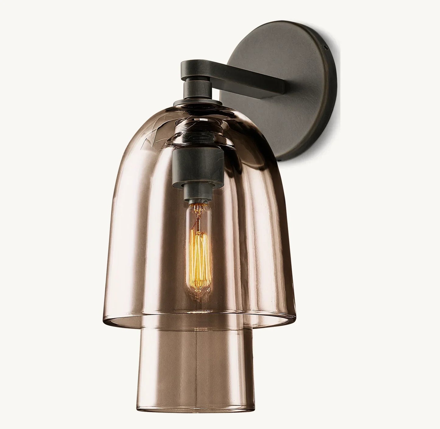 Bloomy Amber Glass Flute Sconce