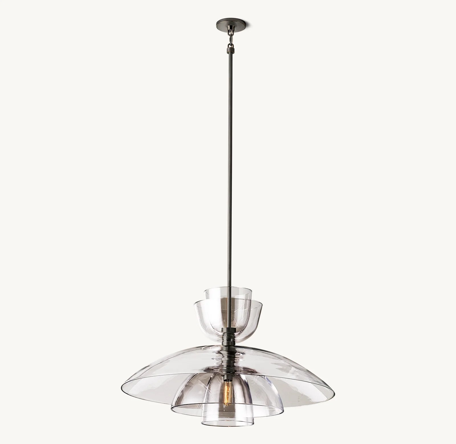 Bloomy Clear Glass Cloche Grand Pendant