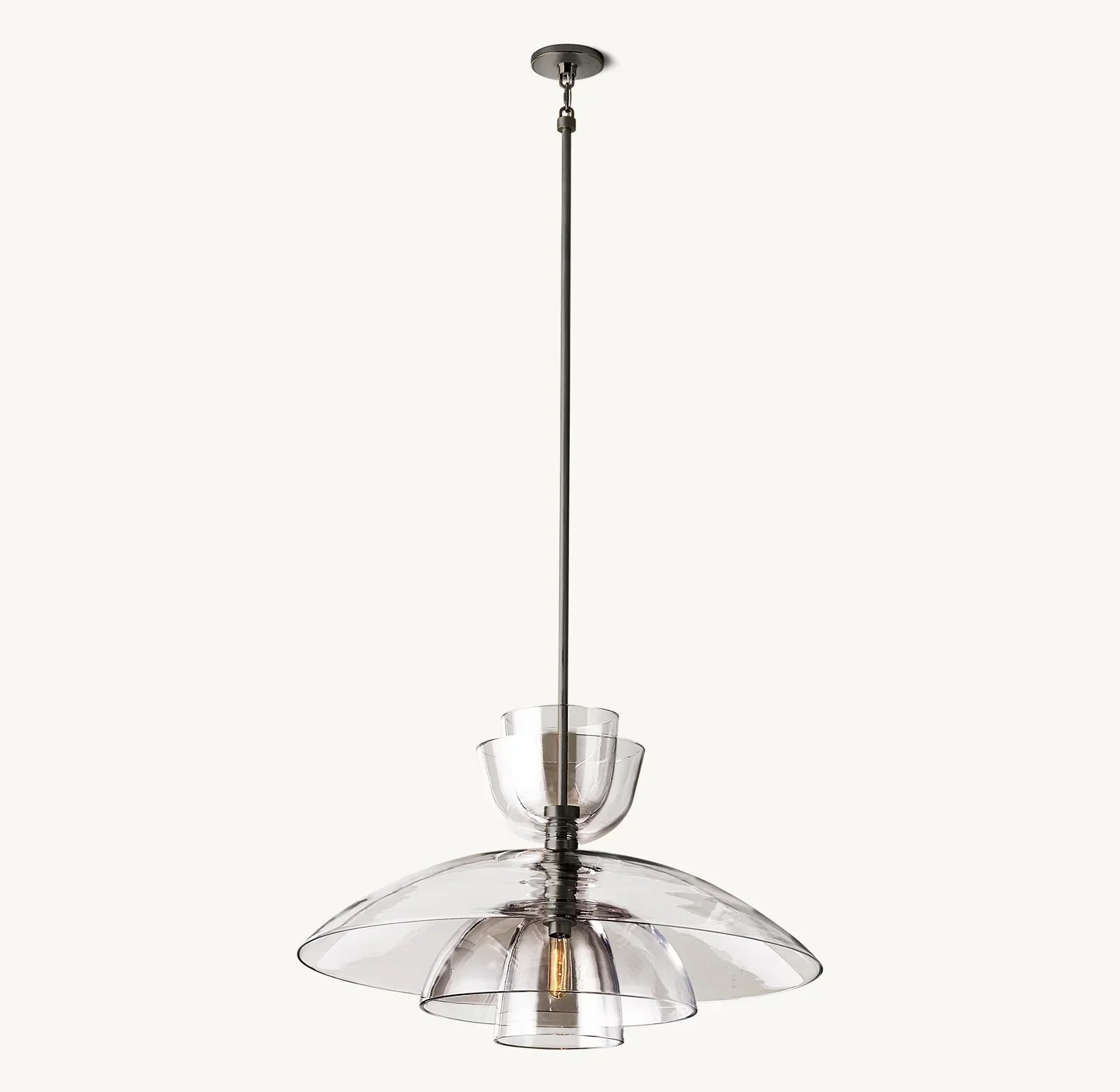 Bloomy Clear Glass Cloche Grand Pendant
