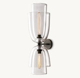 Bloomy Clear Glass Cloche Grand Sconce