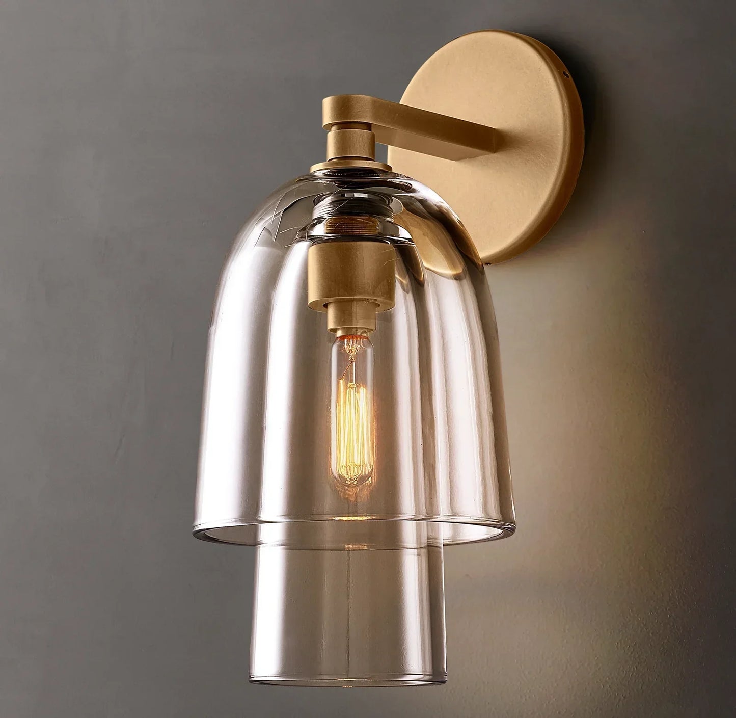 Bloomy Clear Glass Flute Sconce