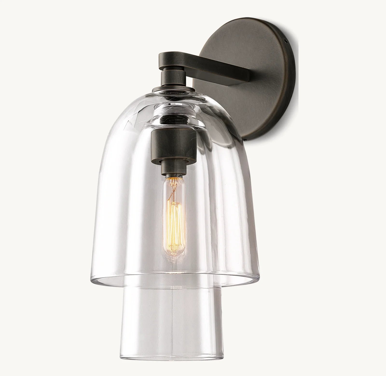Bloomy Clear Glass Flute Sconce