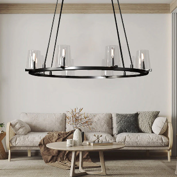 Pauillyc Clear Glass Round Chandelier 36" 48" 60"