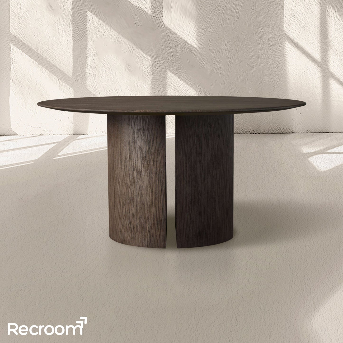 San Germani Round Wood Dining Table with Dauphine Base