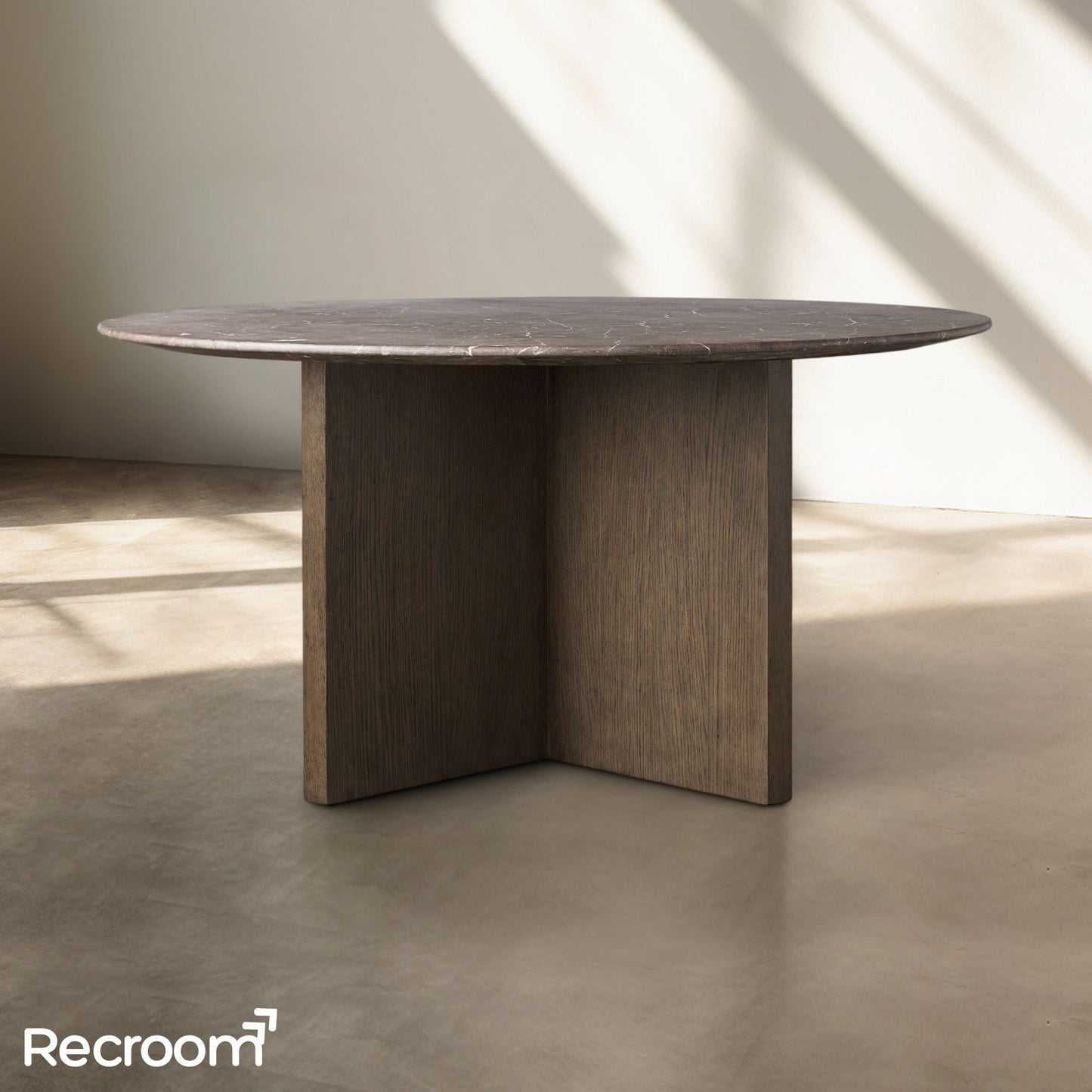 San Germani Round Stone Dining Table with Clement Base