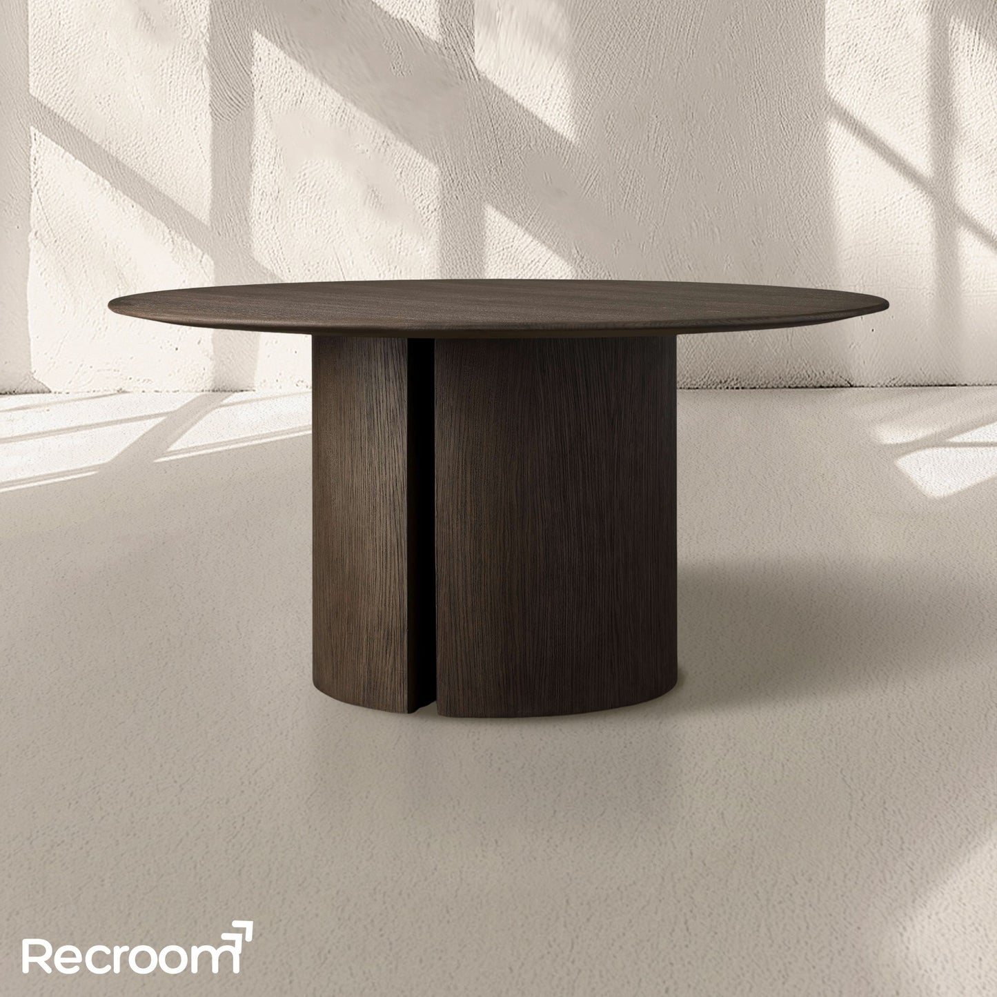 San Germani Round Wood Dining Table with Dauphine Base