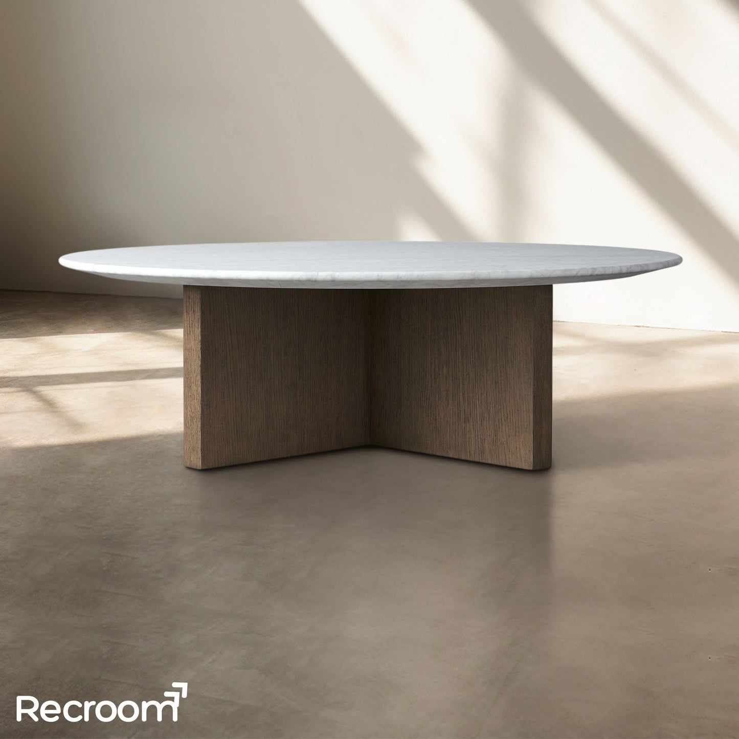 San Germani Round Stone Coffee Table with Clement Base