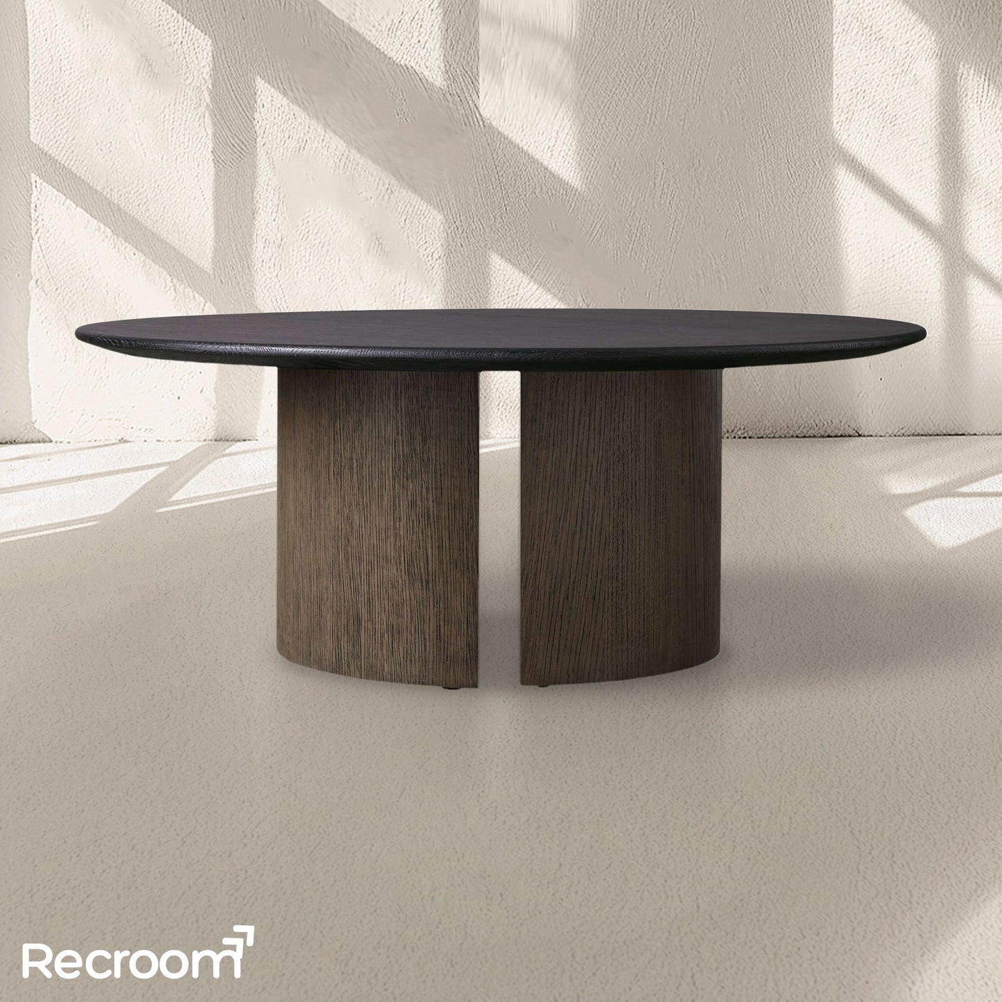 San Germani Round Wood Coffee Table with Dauphine Base
