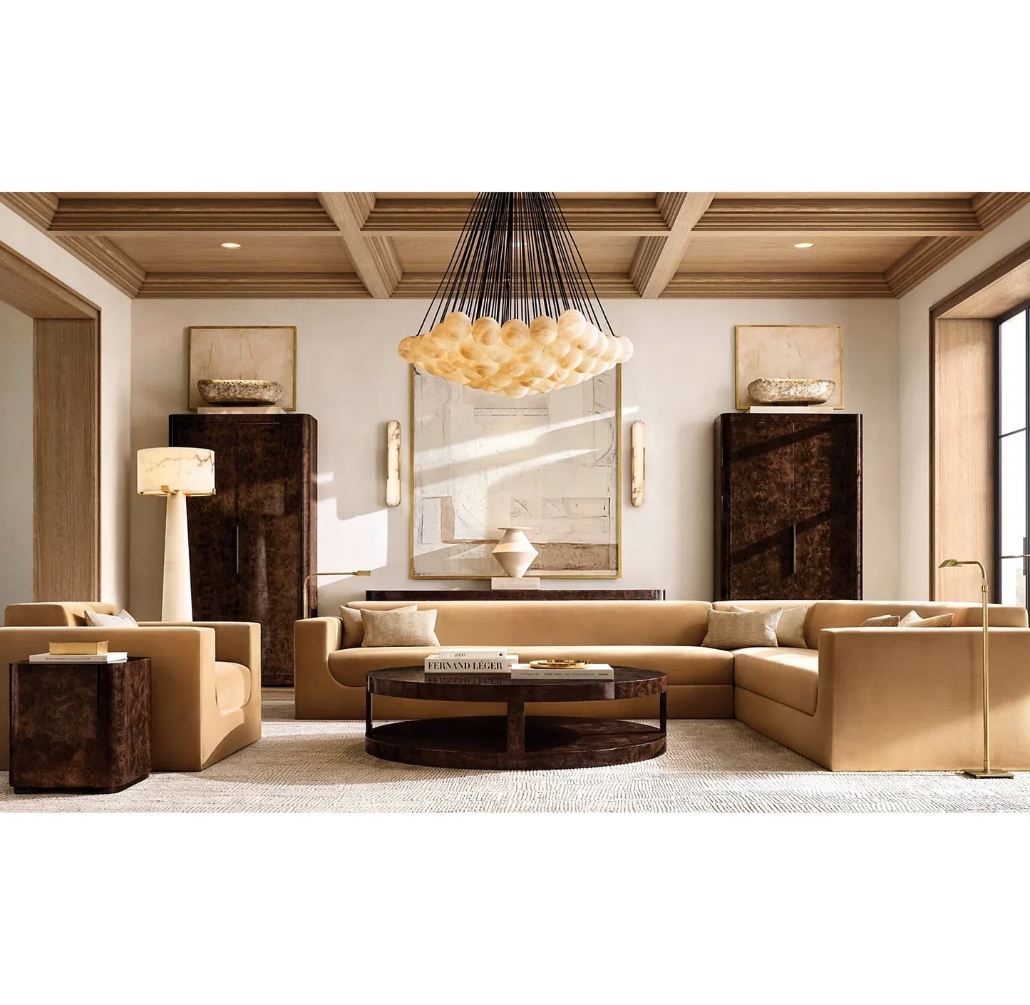 Etoile Alabaster Chandelier  42''D