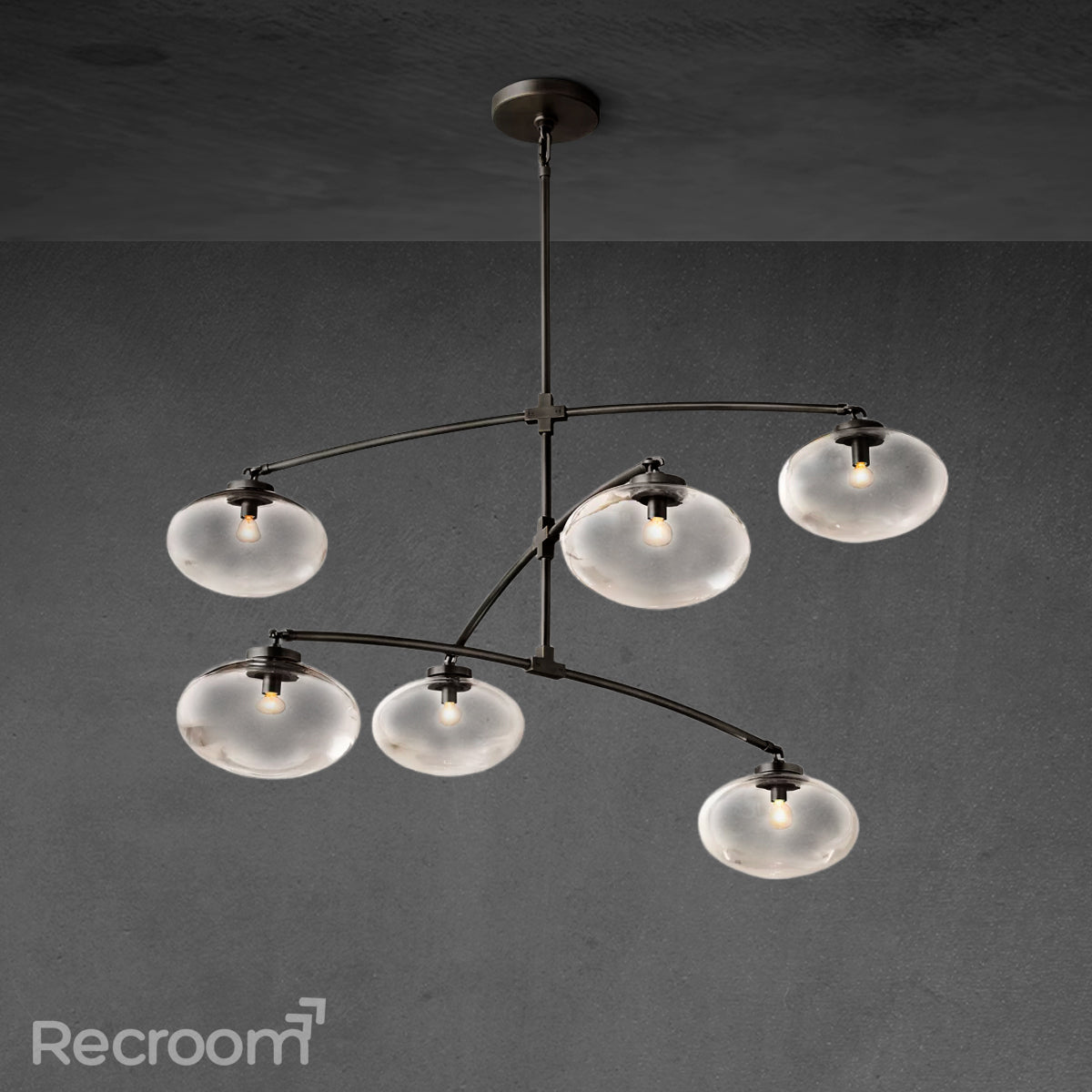 Cabretten Clear Glass Mobile Round Chandelier 48" 60" 72"