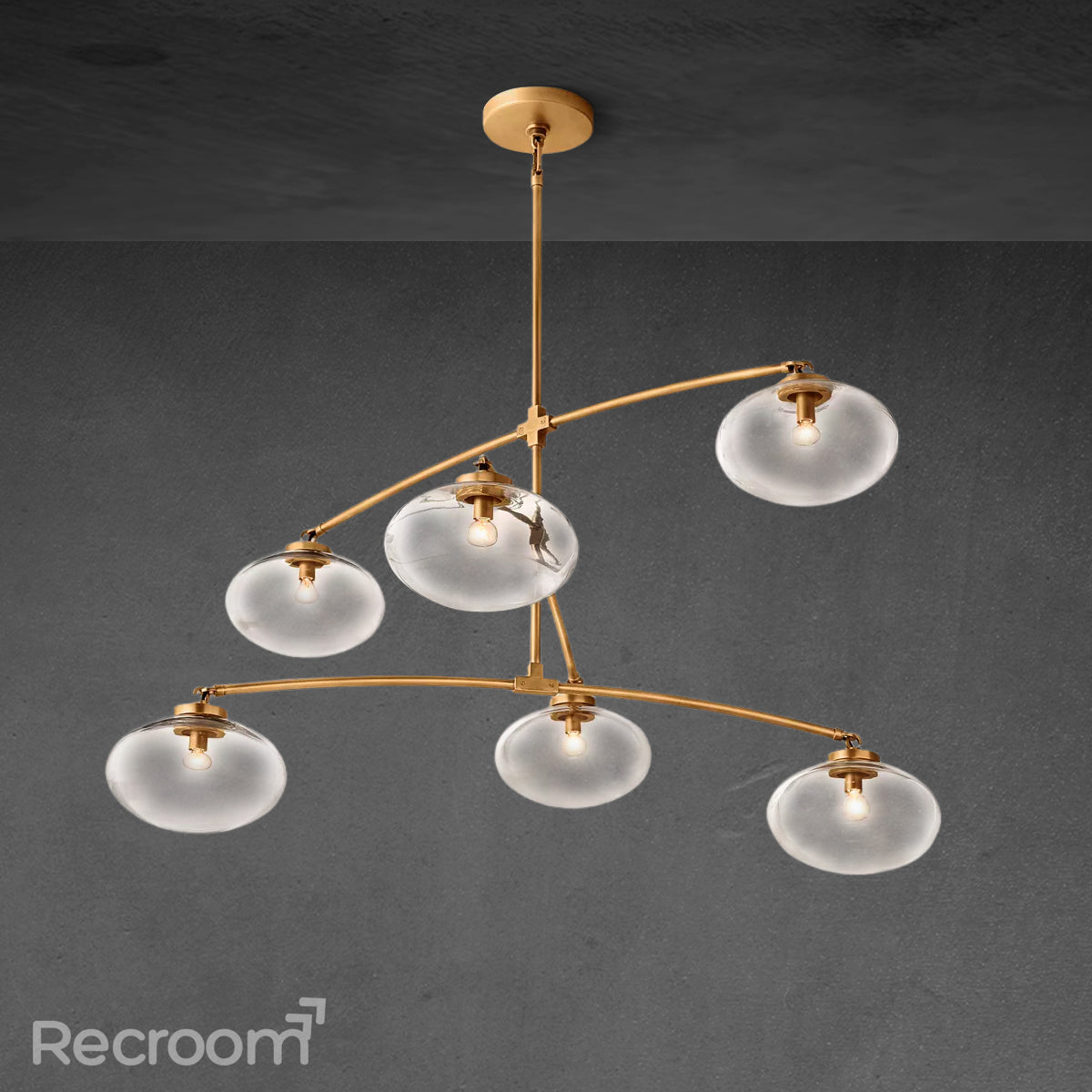 Cabretten Clear Glass Mobile Round Chandelier 48" 60" 72"