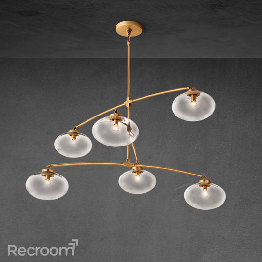 Cabretten Clear Glass Mobile Round Chandelier 48" 60" 72"