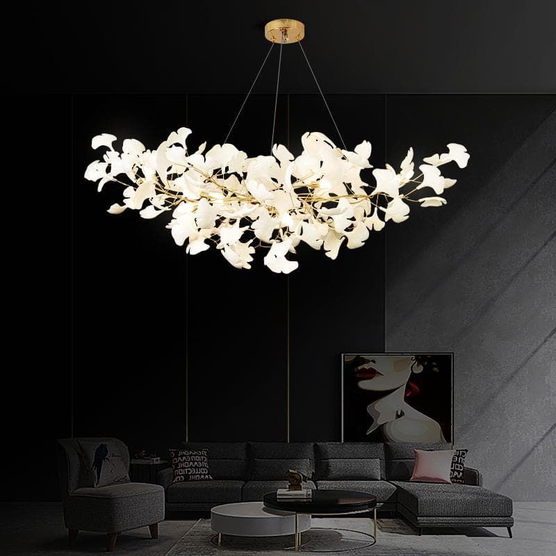 Ceramic Ginkgo Branch Chandelier