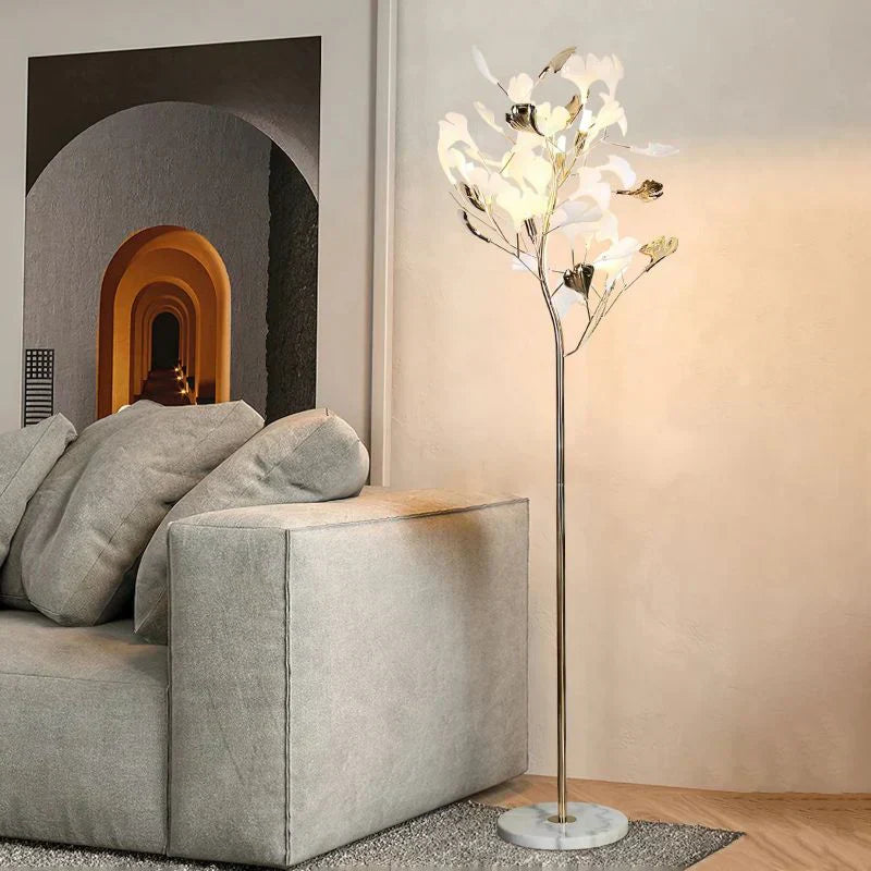 Ceramic Ginkgo Leaf Floor Lamp