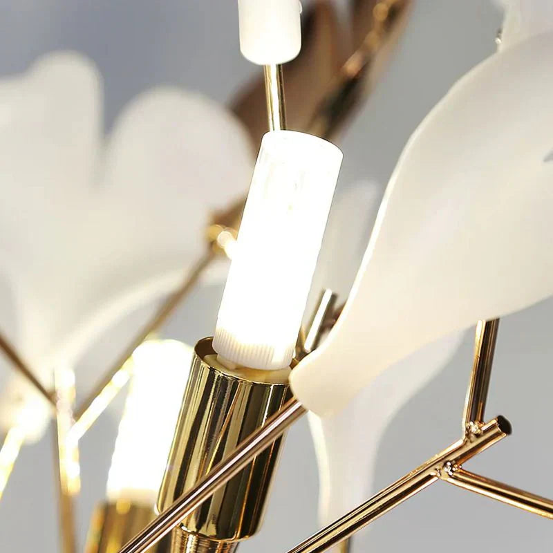 Ceramic Ginkgo Leaf Floor Lamp