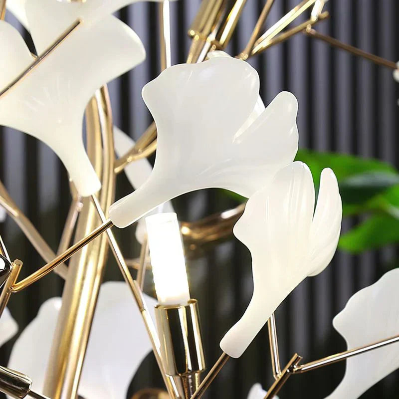 Ceramic Ginkgo Leaf Floor Lamp