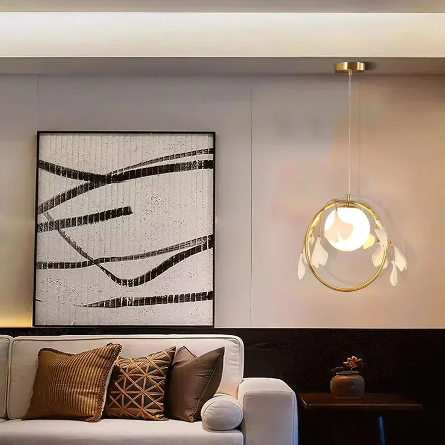 Ceramic Ginkgo Pendant Lamp