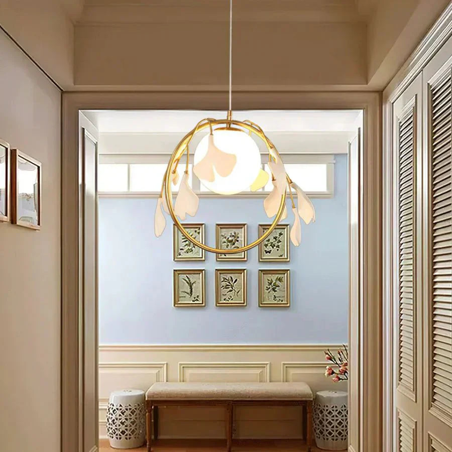 Ceramic Ginkgo Pendant Lamp
