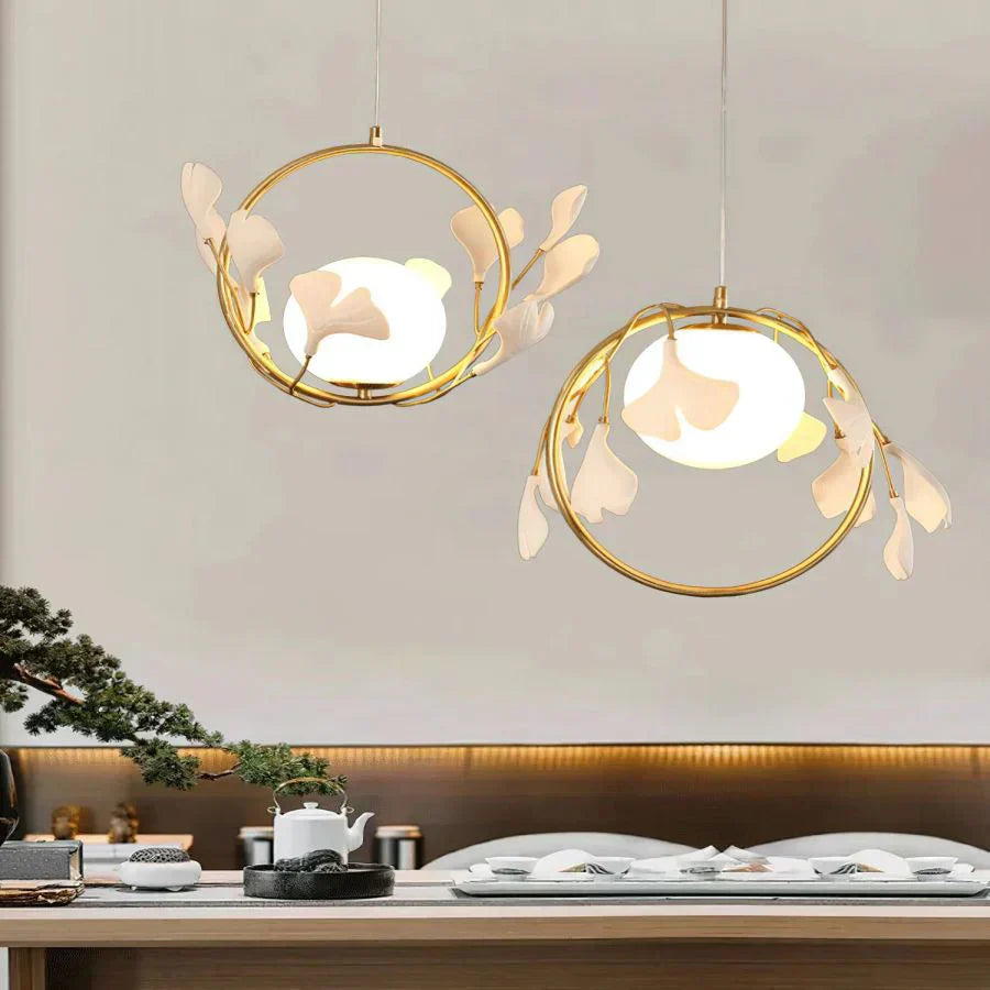 Ceramic Ginkgo Pendant Lamp