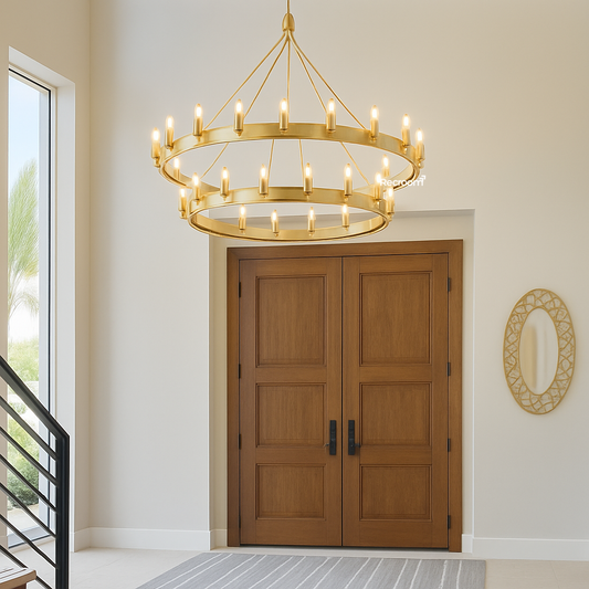 Caminon Vintage Filament Two-Tier Chandelier 38"