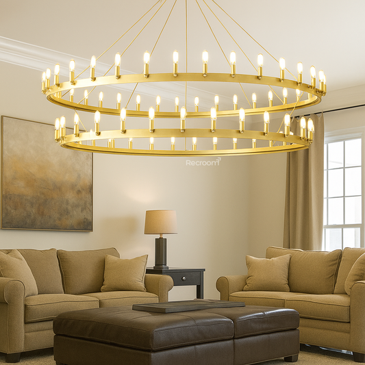 Caminon Vintage Filament Two-Tier Chandelier 71"