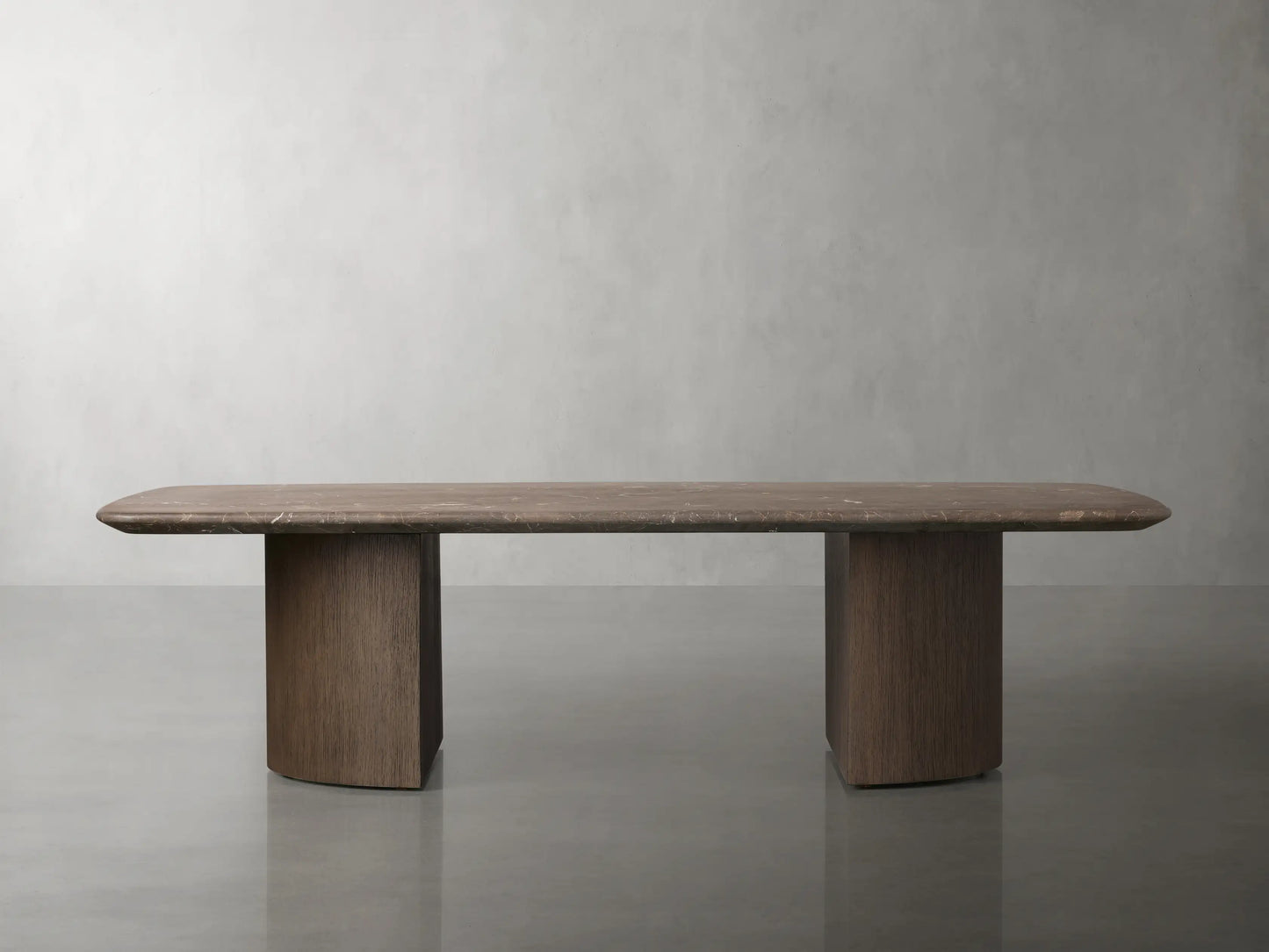 San Germani 72" Stone Coffee Table with Dauphine Base in Espresso