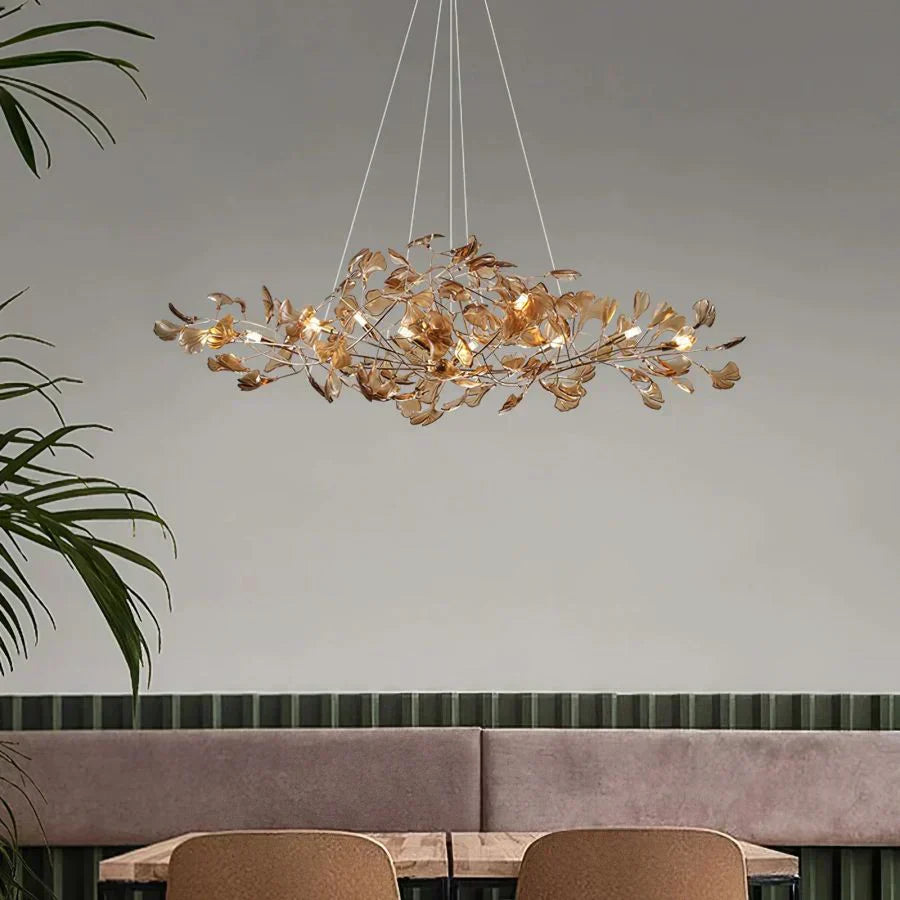 Colorful Glass Ceramic Leaf Chandelier