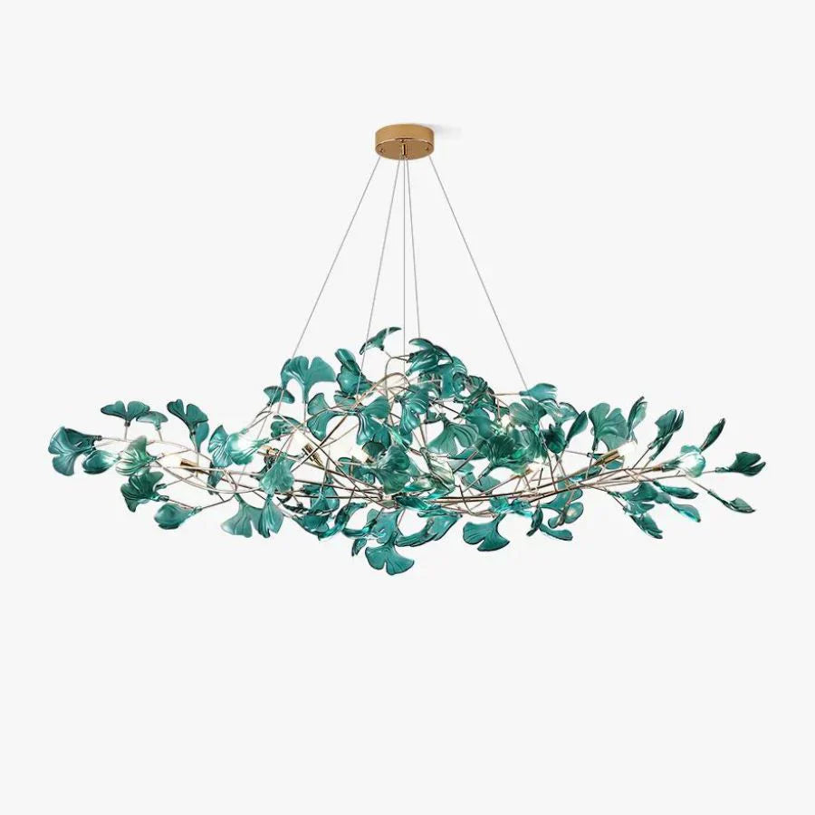Colorful Glass Ceramic Leaf Chandelier