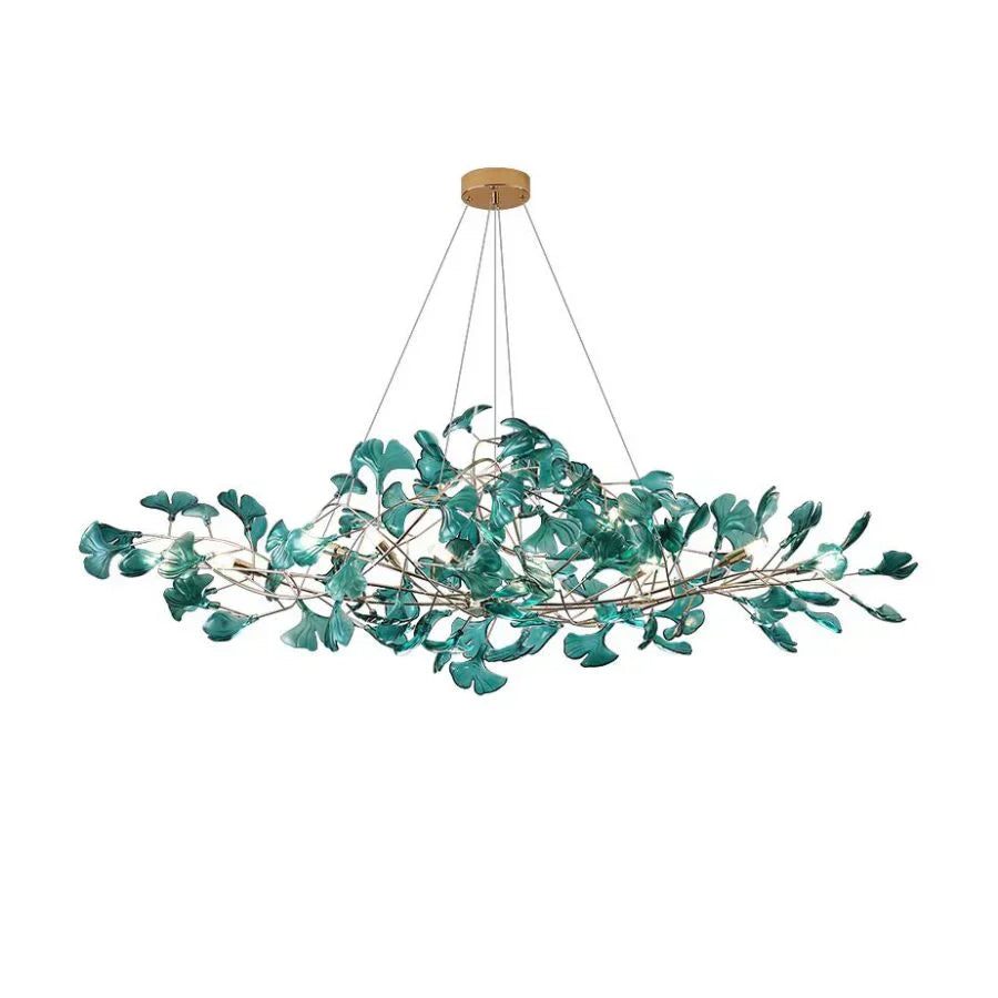 Colorful Glass Ceramic Leaf Chandelier