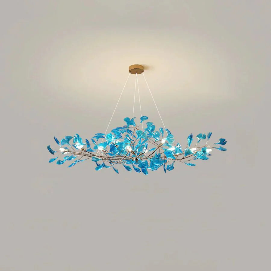 Colorful Glass Ceramic Leaf Chandelier