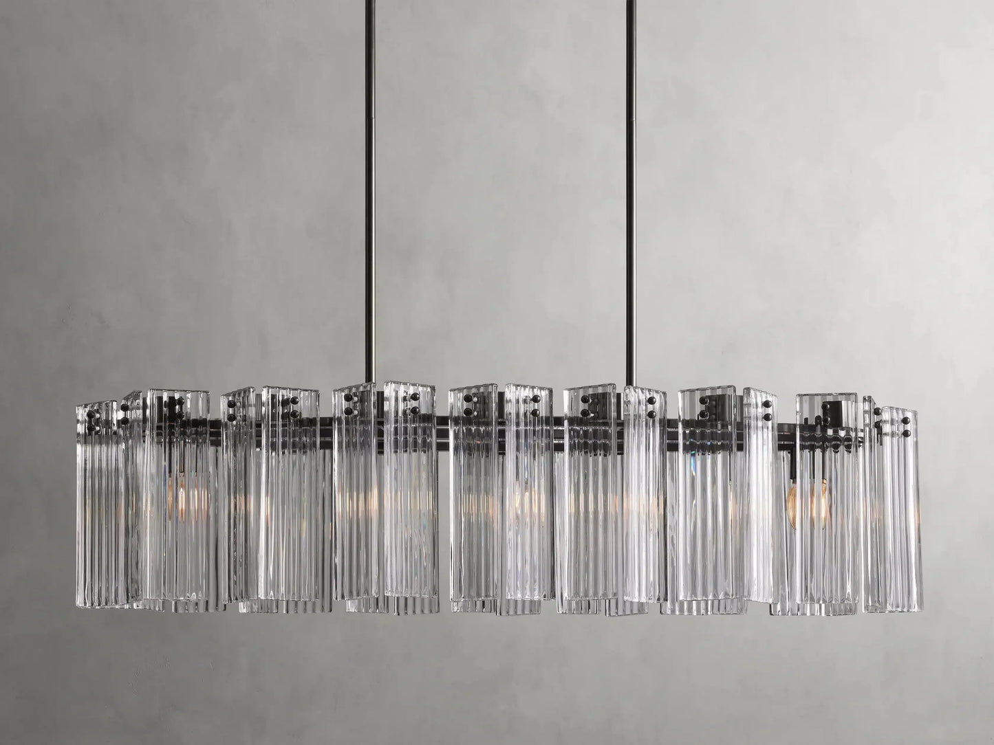 Delsie Oval Art Glass Chandelier 51''63''72''L