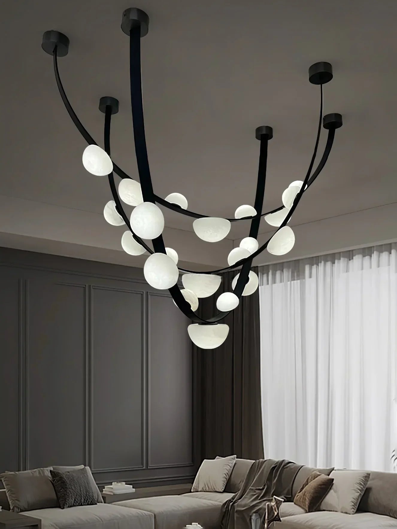 Alex Modern Dew Drops Alabaster Chandelier