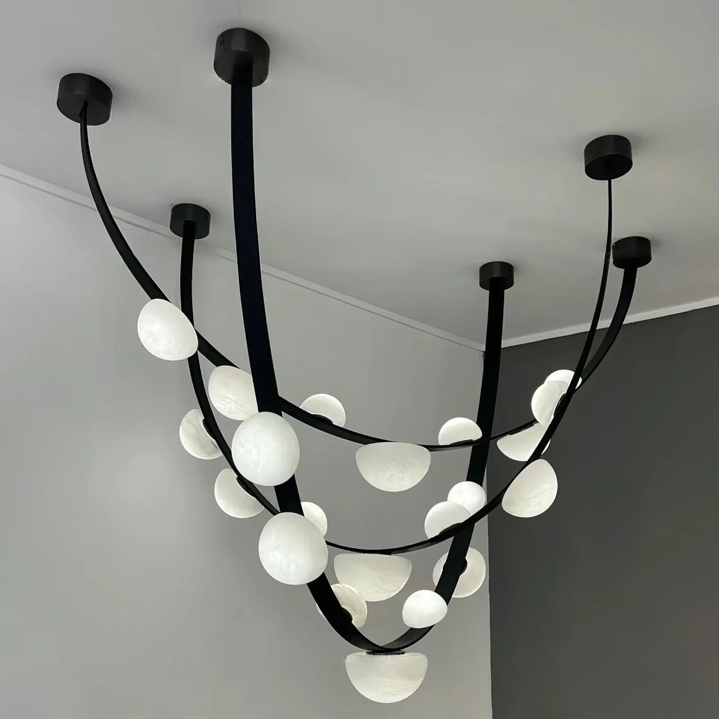 Alex Modern Dew Drops Alabaster Chandelier