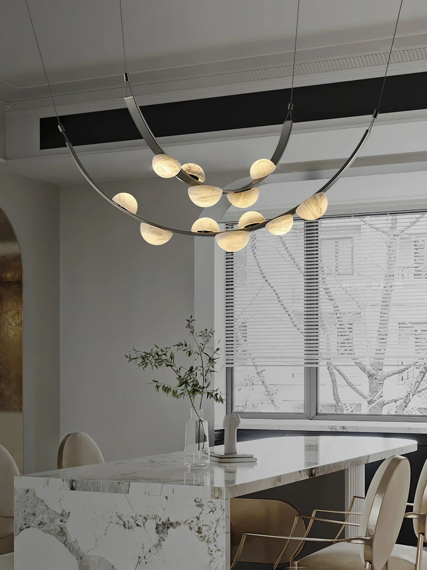 Alex Modern Dew Drops Alabaster Chandelier