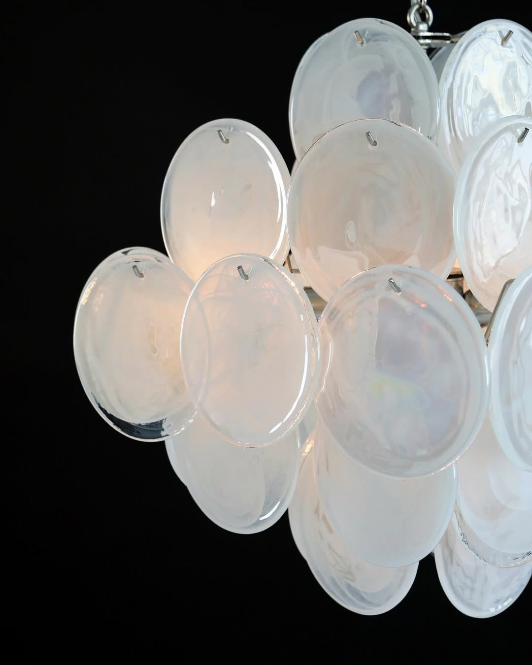 Murano Chandelier 36 White Disks